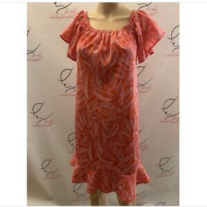 Merona. Sz M. Precious Aloha MuuMuu. Poly. Raglan Sleeves. Elastic Neck    B75